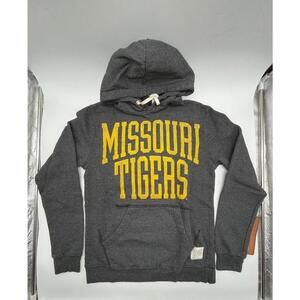 Retro Brand Missouri Tigers Hoodie Mens Small Gray Distressed Pullover